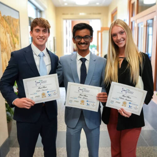 Ryan Collins, Ravi Patel, and Rachel Glanton (Winning Team)
